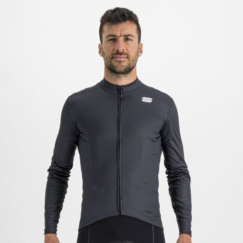 Sportful Maglia Checkmate Thermal Black Galaxy Blue