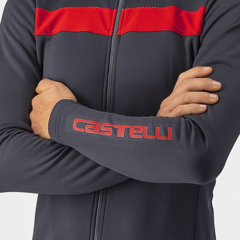 Castelli Maglia Puro 3 Dark Grey/Red Reflex