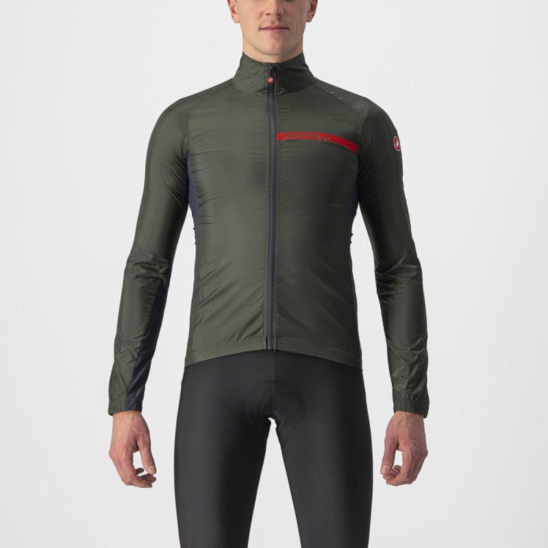 Castelli Mantellina Antivento Squadra Stretch Military Green/Dark Grey