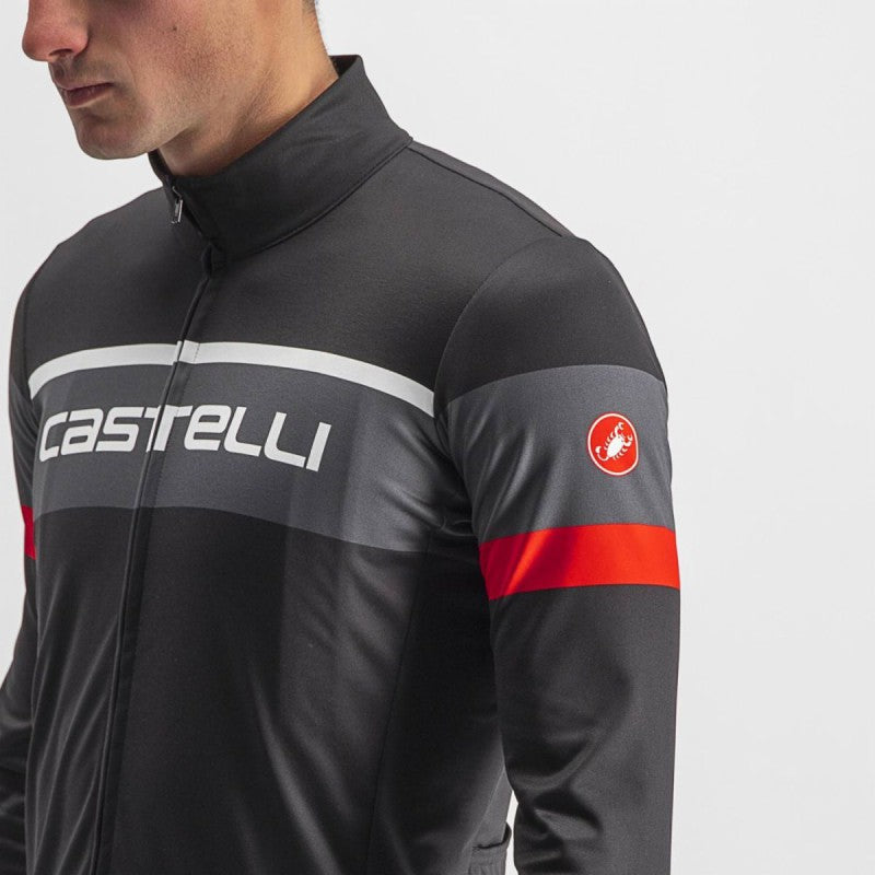 Castelli Maglia Invernale Passista Black/Dark Gray/Red