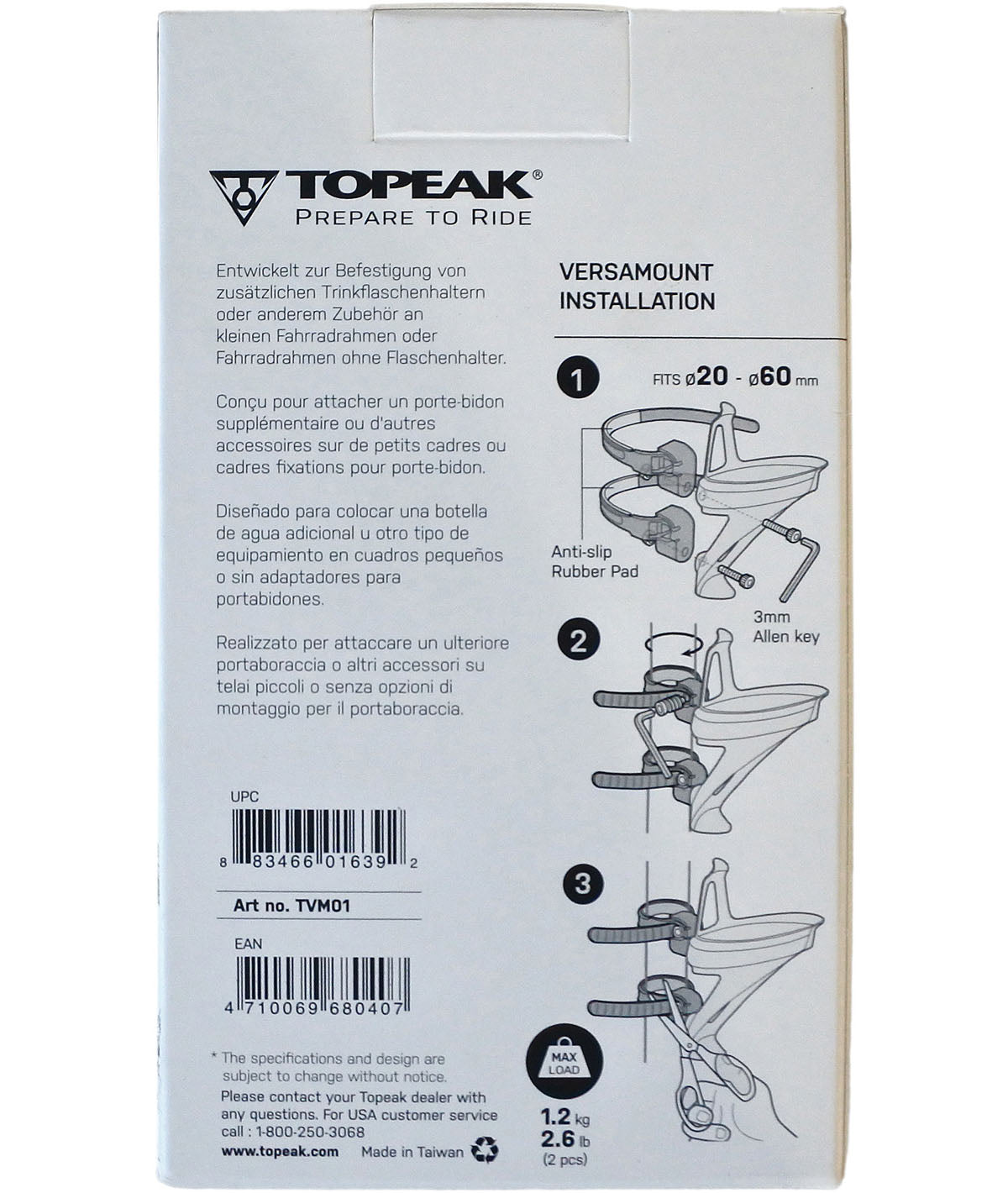 Topeak Morsetto Versamount (2pz)