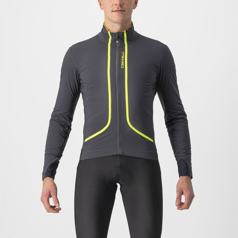 Castelli Giubbino Flight Air Dark Gray/Electric Lime