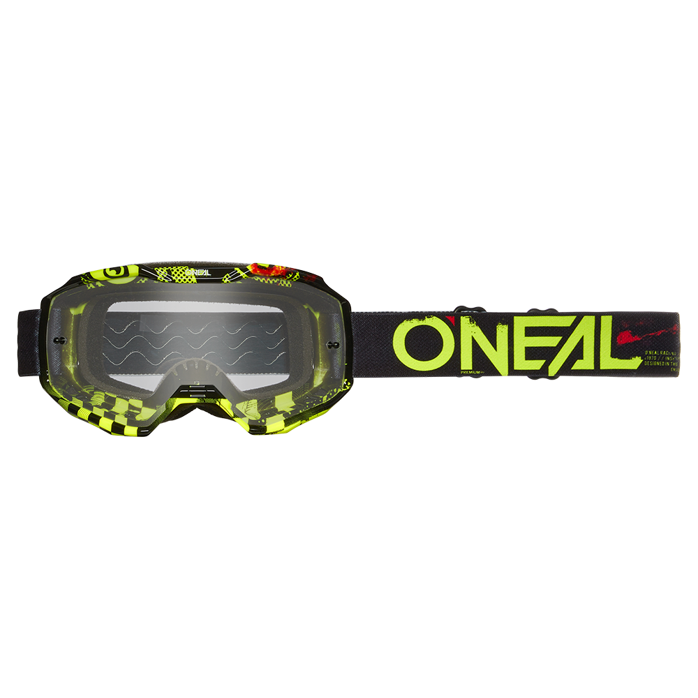 O'Neal Maschera B-10 Goggle Attack Black/Neon Yellow Clear