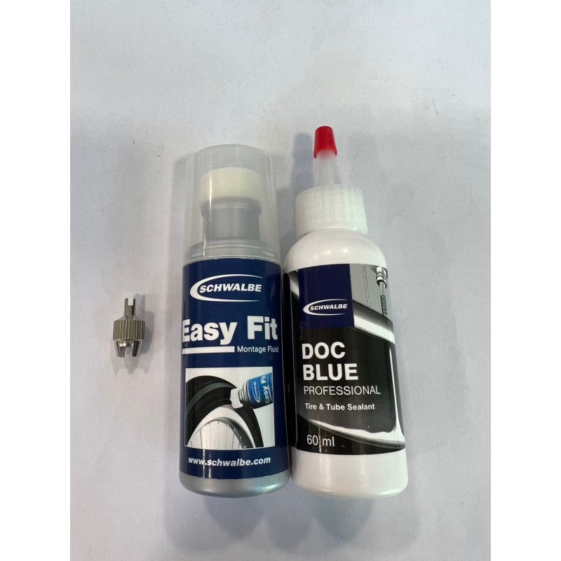 Schwalbe Kit Easy Fit 50ml + Doc Blue 60ml + Adattatore