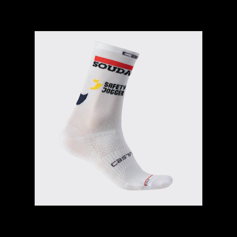 Castelli Calzini Estivi  Rosso Corsa Pro 15 Soudal Quick Step Bianco