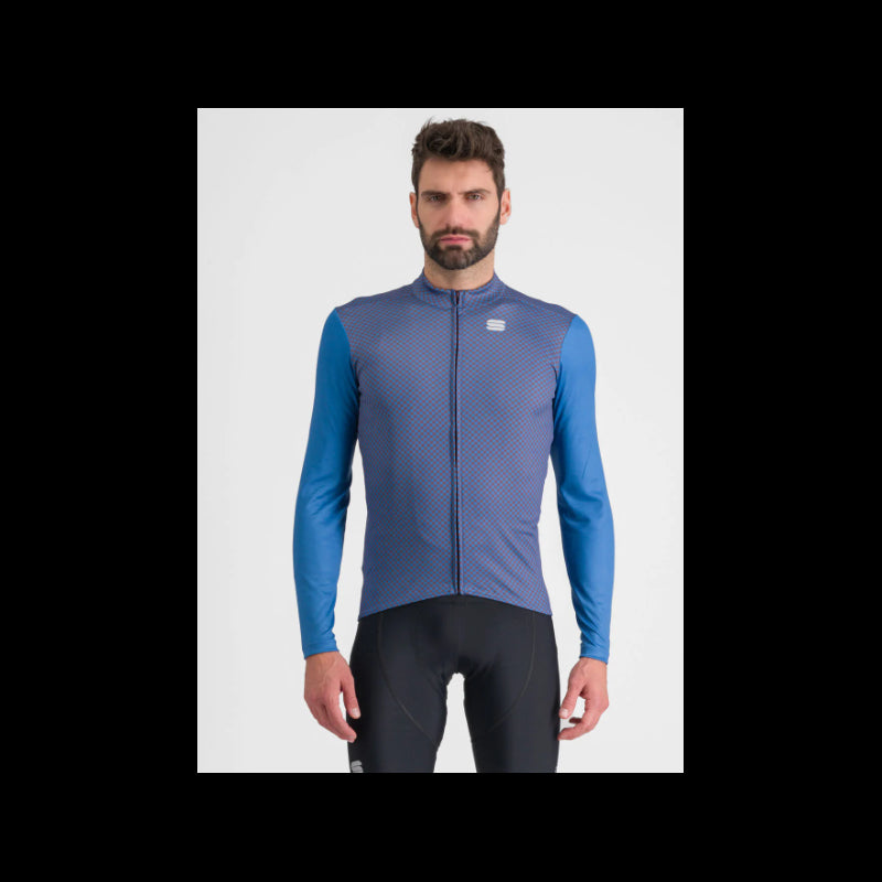 Sportful Maglia Invernale Checkmate Thermal Blu Denim