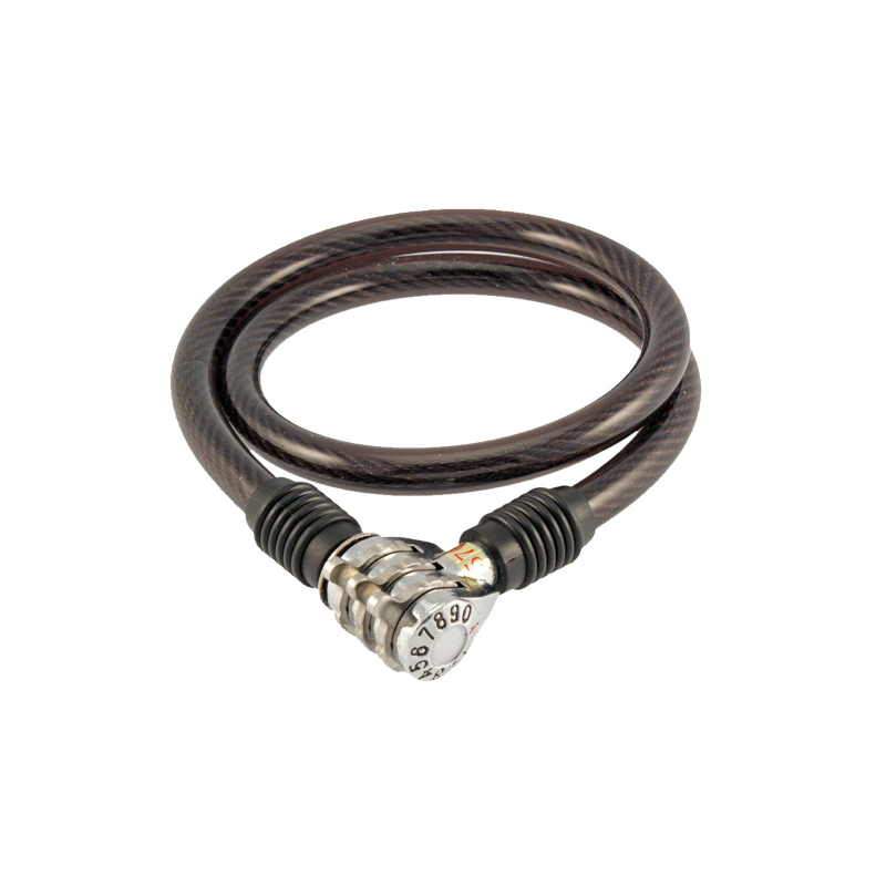 Wag Lucchetto Cavo Spirale Combinazione 10x650mm Nero