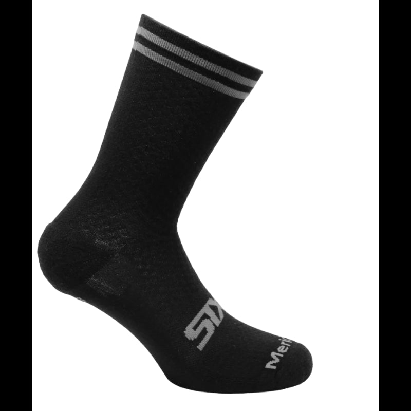 Sixs Calze In Lana Merinos Nero/Grigio