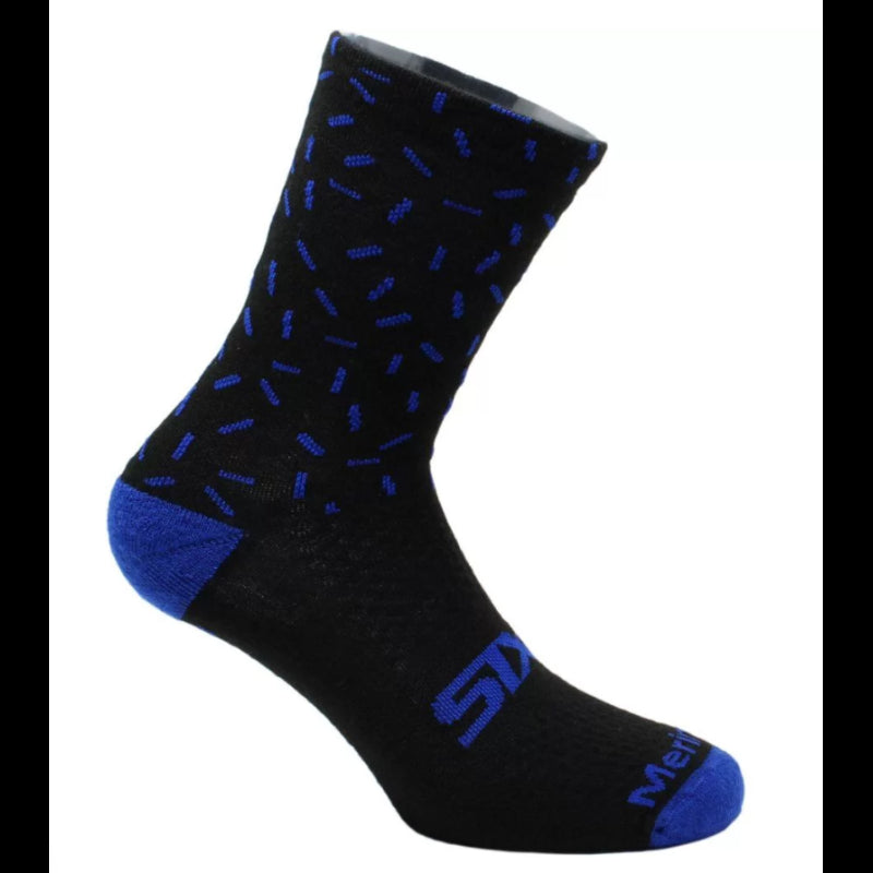 Sixs Calze In Lana Merinos Nero/Blu
