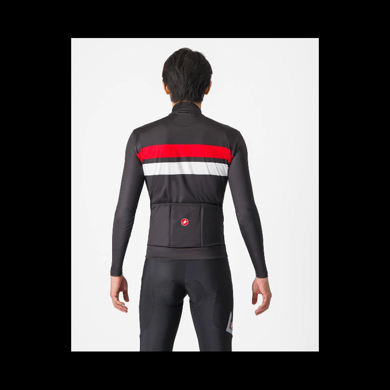 Castelli Maglia Invernale Lineare Nero/Rosso/Bianco