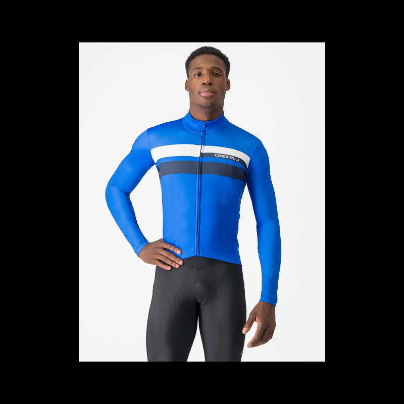 Castelli Maglia Invernale Lineare Azzurro Italia/Blu/Bianco
