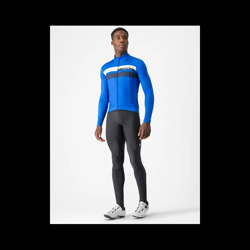 Castelli Maglia Invernale Lineare Azzurro Italia/Blu/Bianco