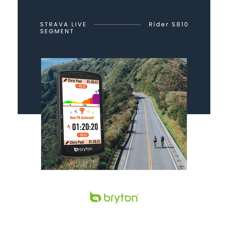 Bryton Ciclocomputer GPS Rider BRS810T + Dual Sensor Cadenza/Velocità + Fascia Cardio