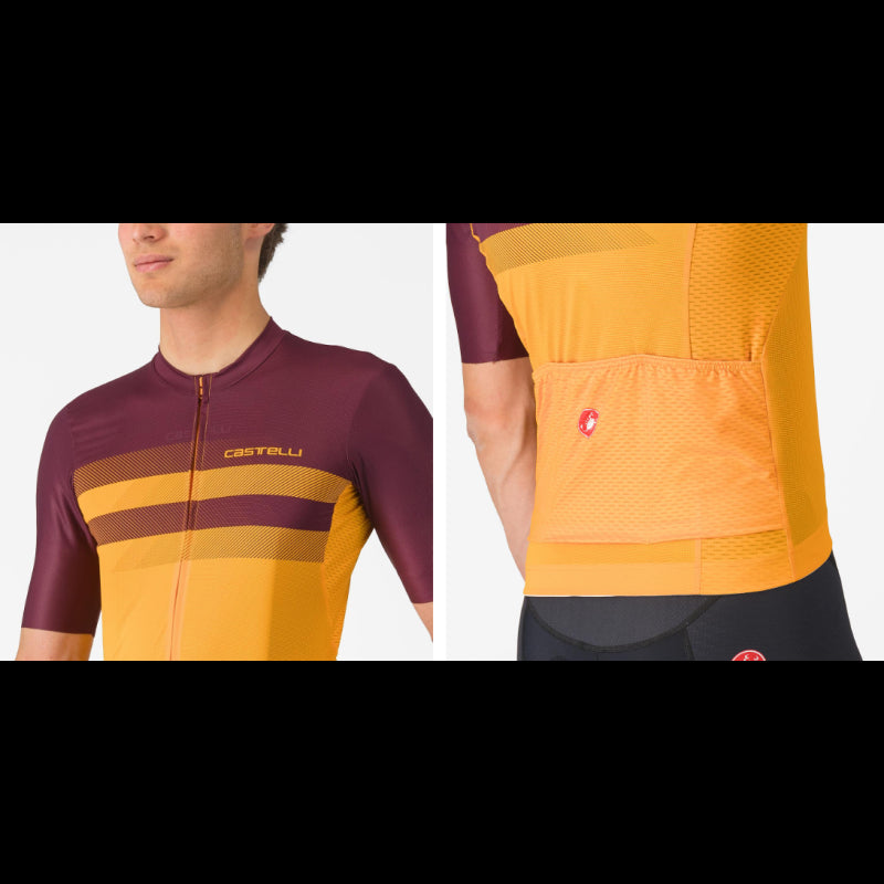 Castelli Maglia Estiva Simbolo Bordeaux/Arancio