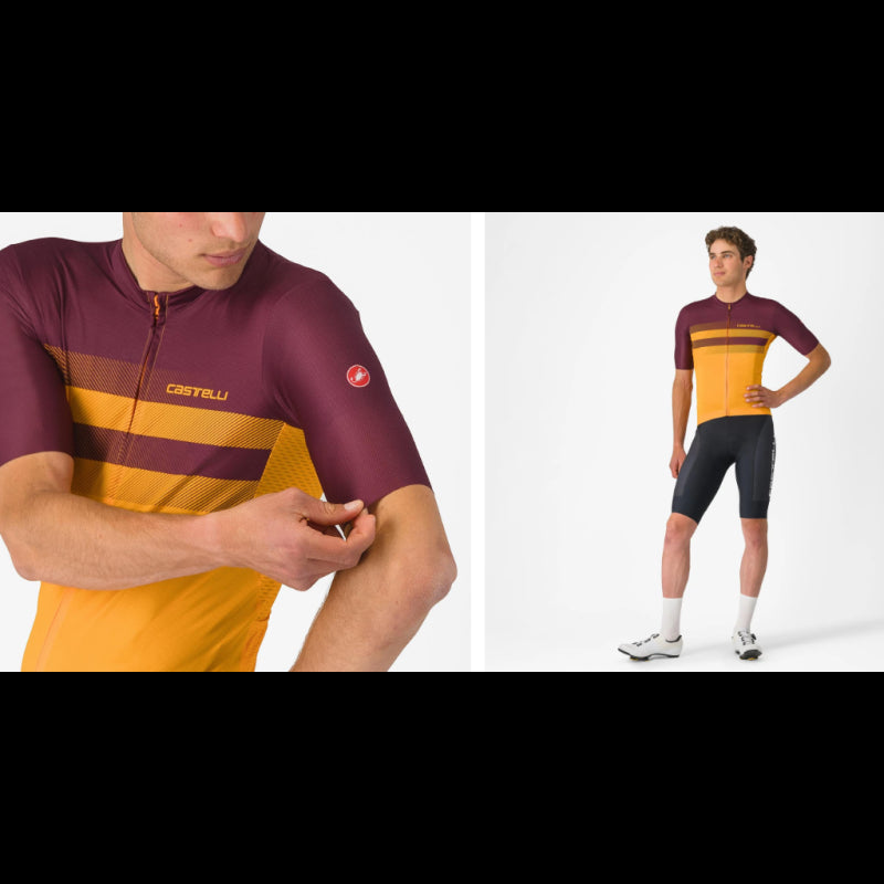 Castelli Maglia Estiva Simbolo Bordeaux/Arancio