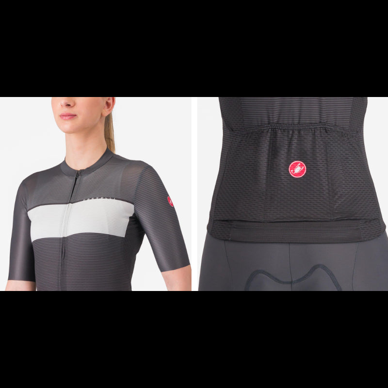 Castelli Maglia Estiva Donna Elegante Nero/Grigio