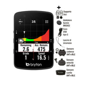 Bryton Ciclocomputer GPS Rider 650T + Kit Dual Sensor e HRM