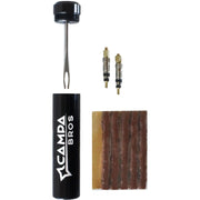Campa Bros Kit ripara Tubeless con utensili 5 tappi 1,5x50mm e 2 anime valvola Presta