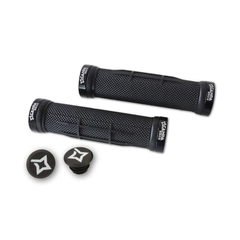 Campa Bros Paia manopole DH KOMBAT nero e anelli di blocco alluminio nero