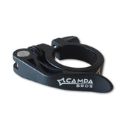 Campa Bros Collarino reggisella alluminio diam. 35mm nero/bordi silver con leva bloccaggio rapido