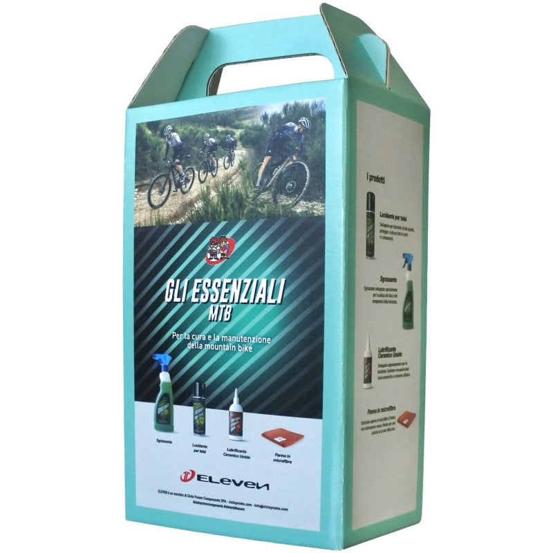 Eleven Kit "GLI ESSENZIALI MTB" - Prodotti per cura e manutenzione bici con opuscolo illustrativo