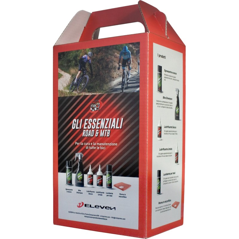Eleven Kit "GLI ESSENZIALI" - Prodotti per cura e manutenzione bici con opuscolo illustrativo