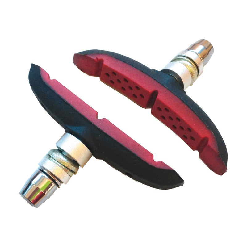 Eleven Pattini mtb 72mm V-brake nero/rosso doppia mescola design curvo