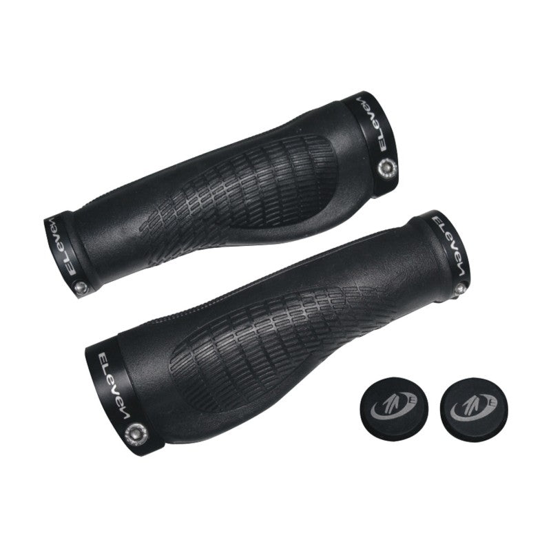 Eleven Paia manopole anatomiche nero con anelli di blocco nero