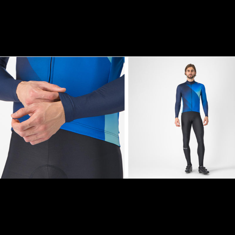 Castelli Maglia Invernale Amplify Thermal Blu/Azzurro Italia