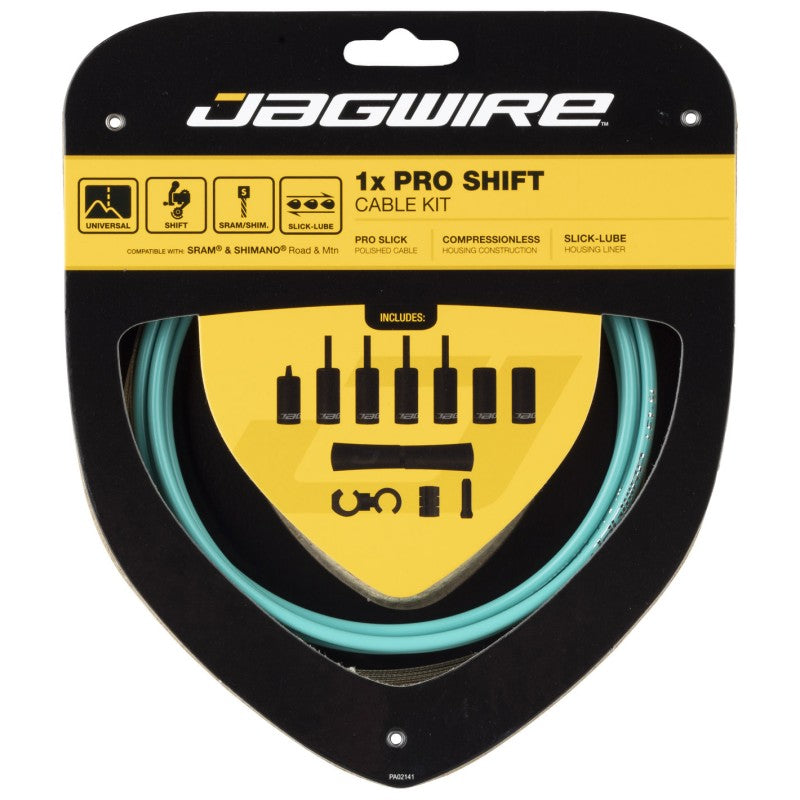 Jagwire Kit guaina e cavo 1x Shimano/Sram Universal Pro Shift celeste bianchi
