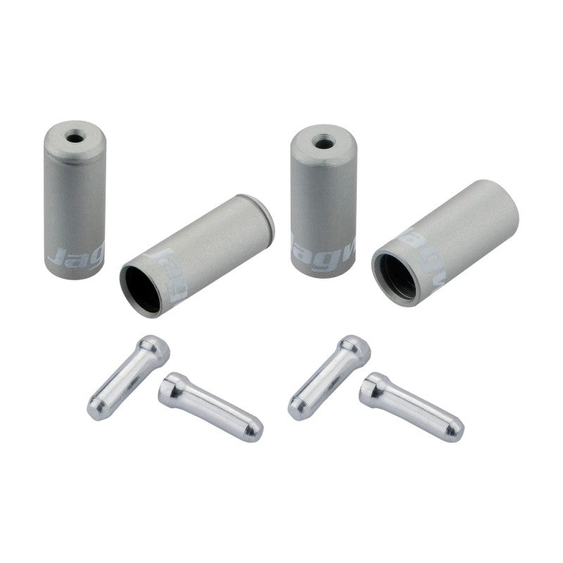 Jagwire Kit Pro Universali capi guaina aperti per guaina intrecciata silver
