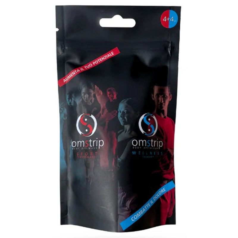 Omstrip Mix - Confezione da 8 cerotti (4+4) Sport Perfomance + Wellness Therapy (10 x 5cm)
