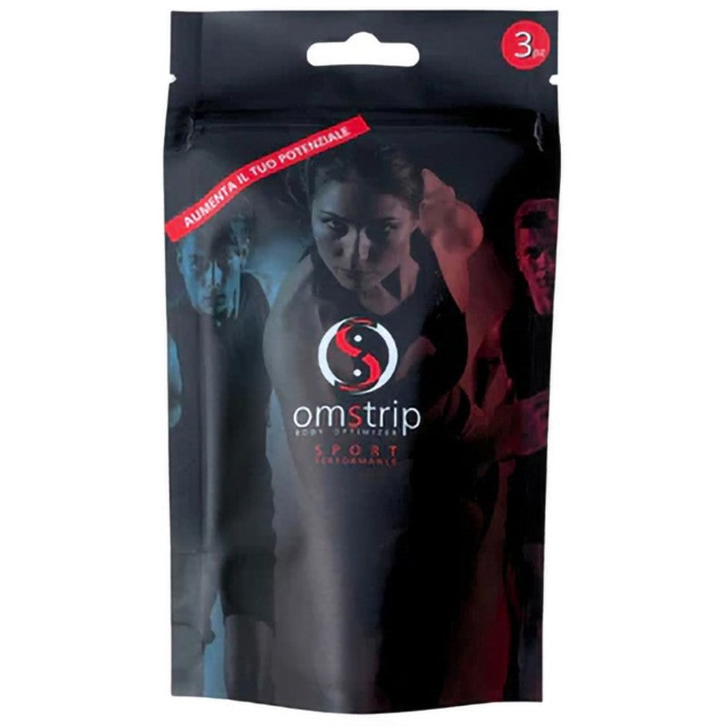 Omstrip Trial Pack - Confezione da 3 cerotti Sport Performance (10 x 5cm) neri