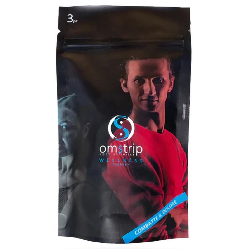 Omstrip Trial Pack - Confezione da 3 cerotti Wellness Therapy (10 x 5cm) blu