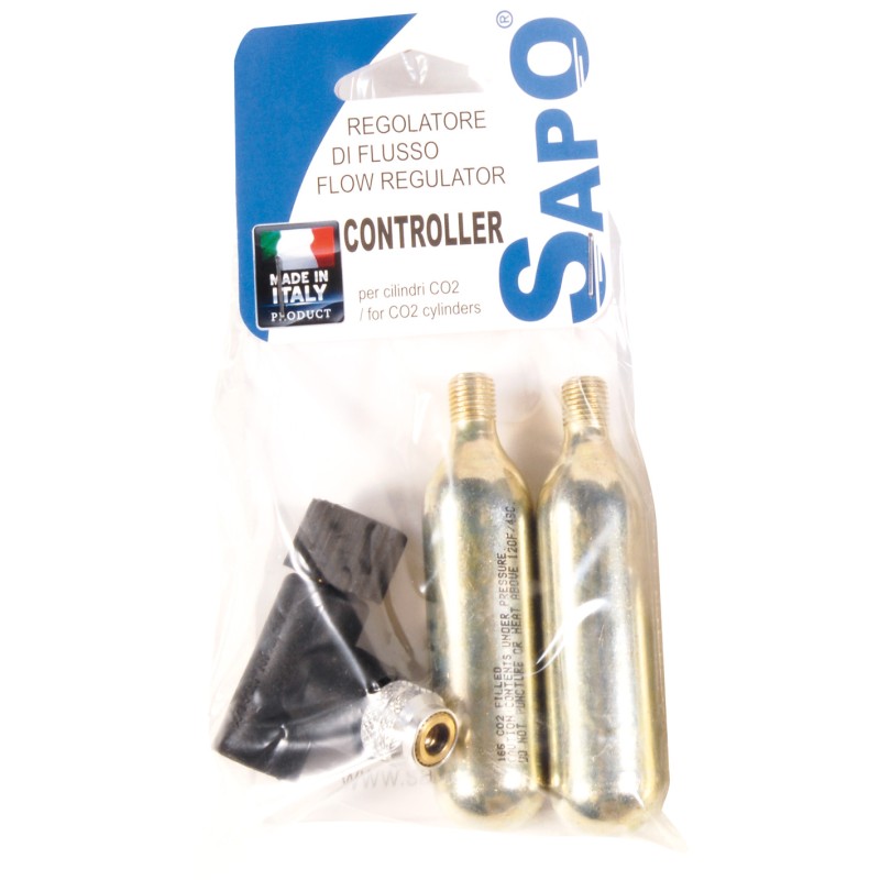 Sapo Kit erogatore controller per Presta con 2 cartucce CO2 16 gr.