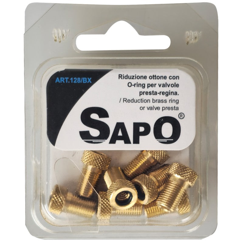 Sapo Blister adattatore per valvole presta e Sclaverand in Ottone (10pz)