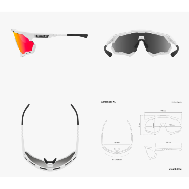 Scicon Sports Occhiali Aeroshade XL White Multimirror Red
