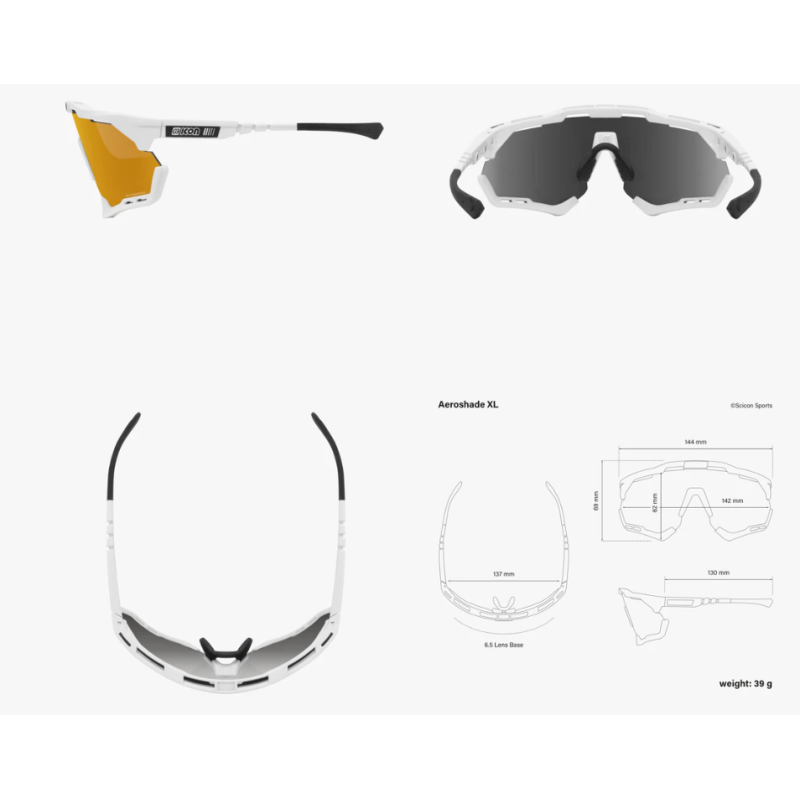 Scicon Sports Occhiali Aeroshade XL White Multimirror Bronze