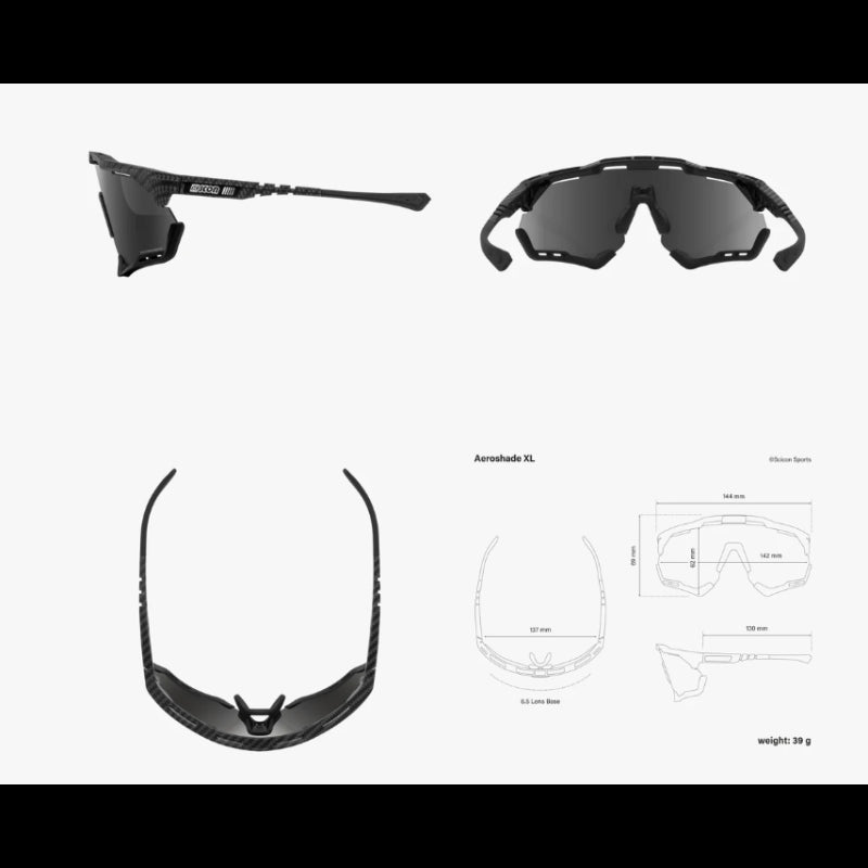 Scicon Sports Occhiali Aeroshade XL Carbon Matt Multimirror Silver