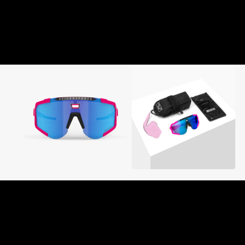 Scicon Sports Occhiali Aeroscope Pink Fluo Multimirror Blue