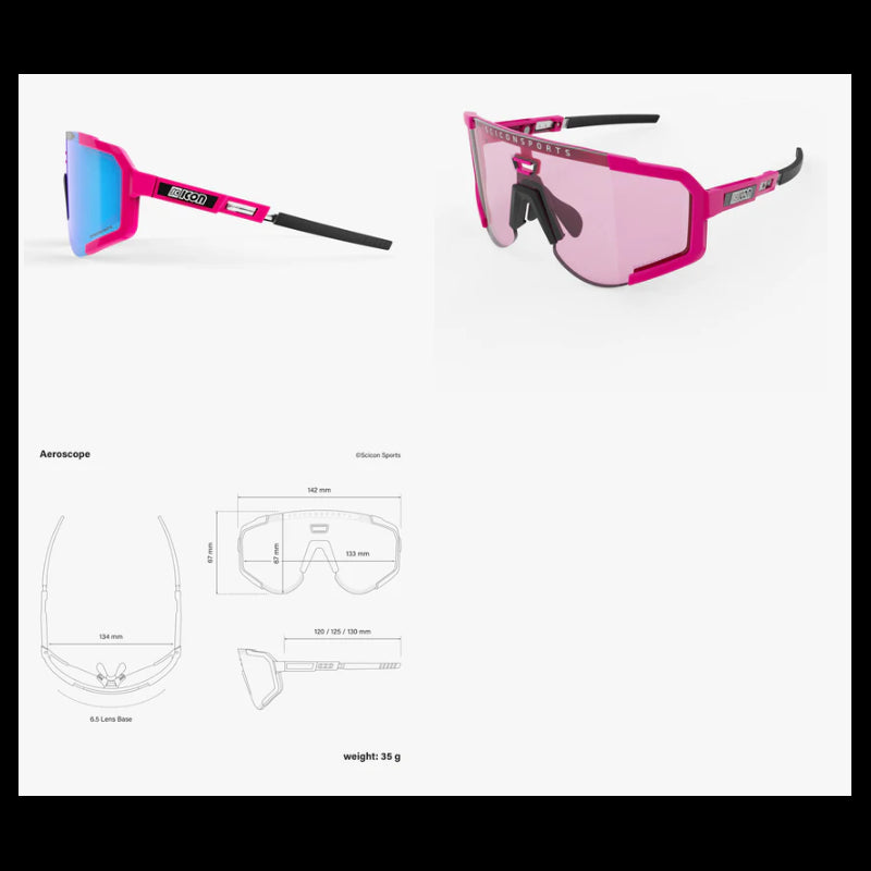 Scicon Sports Occhiali Aeroscope Pink Fluo Multimirror Blue
