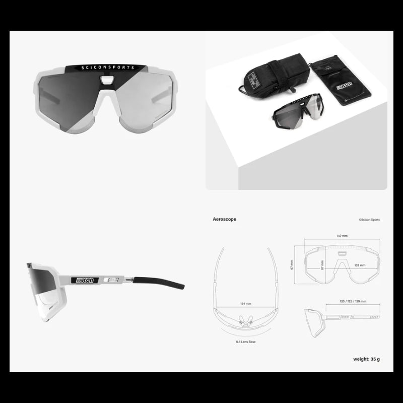 Scicon Sports Occhiali Aeroscope White Photochromic Silver