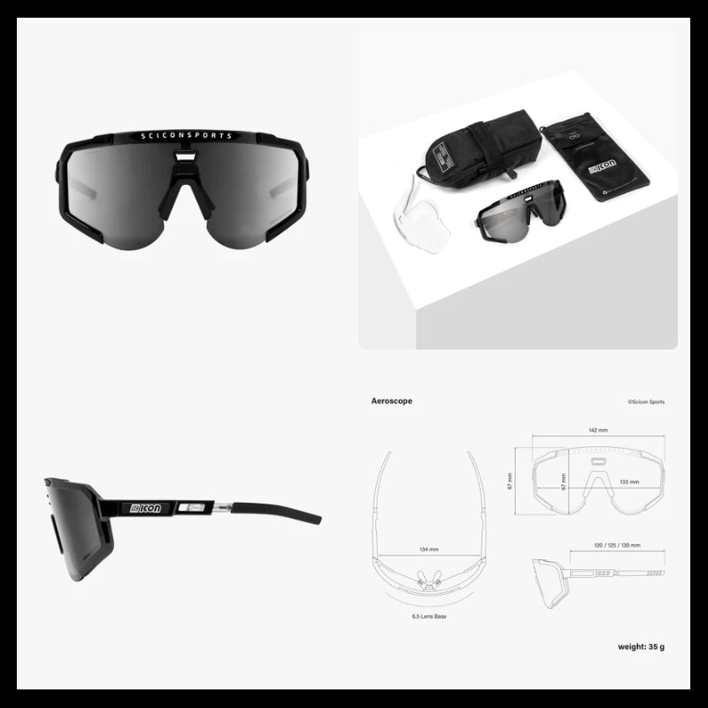 Scicon Sports Occhiali Aeroscope Black Gloss Multimirror Silver