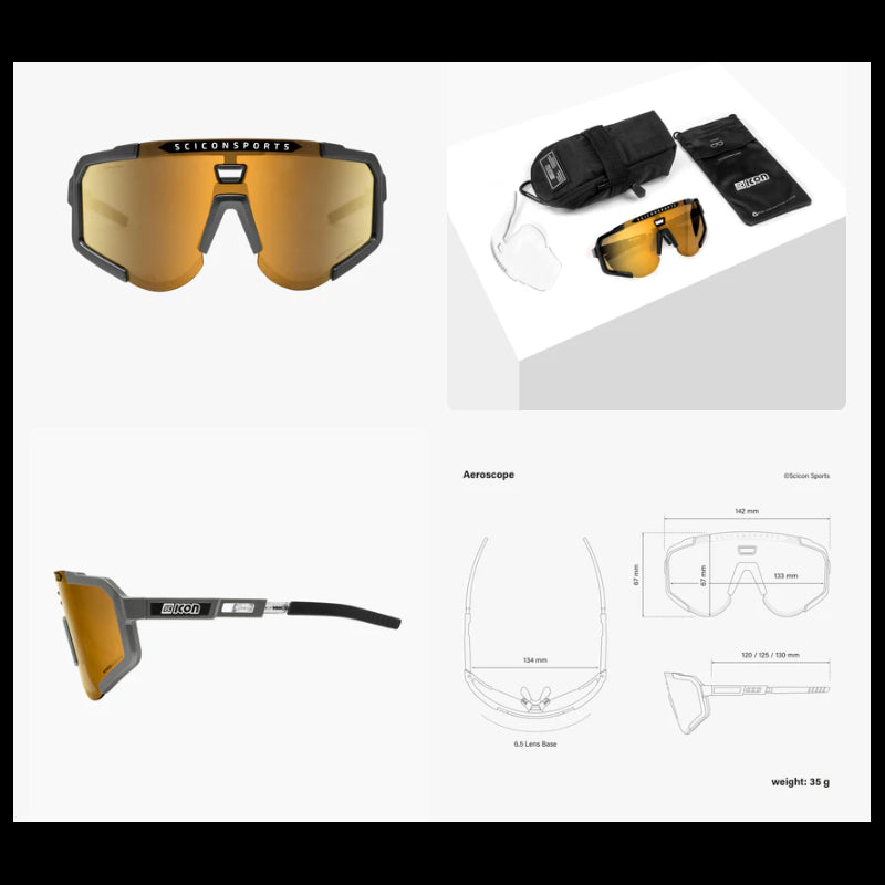 Scicon Sports Occhiali Aeroscope Anthracite Gloss Multimirror Bronze