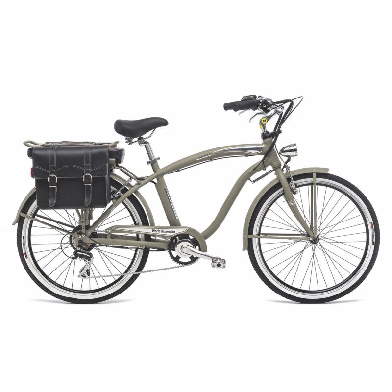 Wd99 Bici E-City Cruiser Retrò 26” + Borsa In Pelle in Omaggio