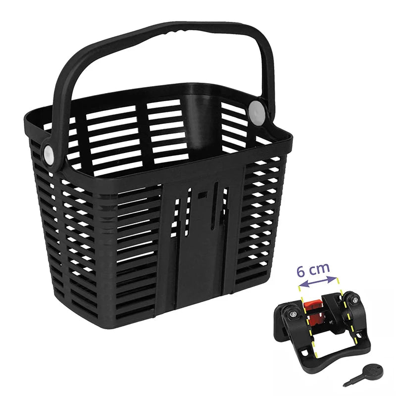 Bellelli Cestino Anteriore PLAZA in Plastica Nero Aggancio Rapido Diametro: 6cm