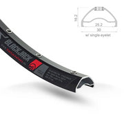 Blackjack Cerchio 27,5" READY MTB Tubeless Canale: 25mm Nero - 32 Fori