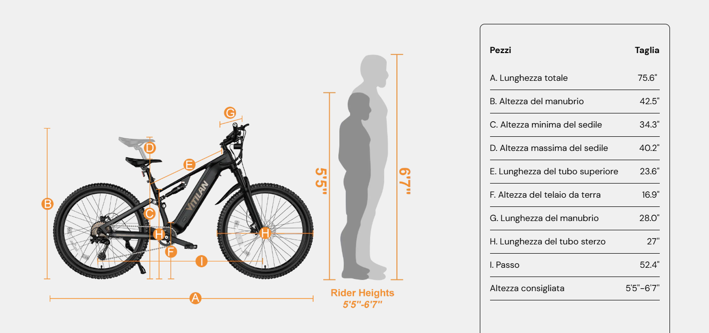 Vitilan E-Bike Mtb Full M5 27.5" 500W/960W