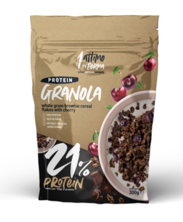 1 Attimo In Forma Granola Proteica al 21% Gusto Brownie e Ciliegia