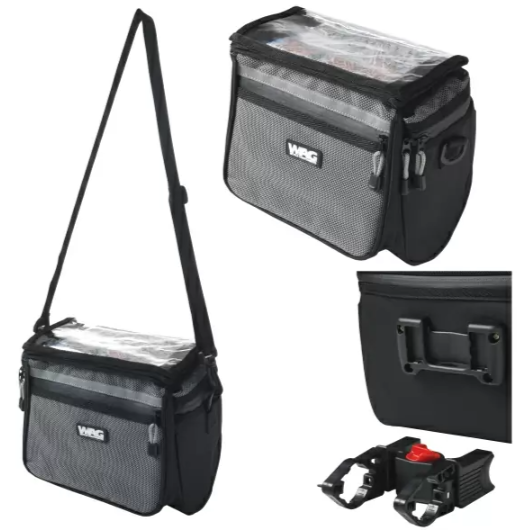 Wag Borsa Anteriore Portamappa Nero/Grigio